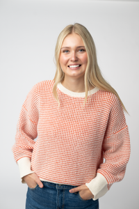 Charlotte Sweater - Orange and Ivory-Sweater-Villari Chic, women's online fashion boutique in Severna, Maryland