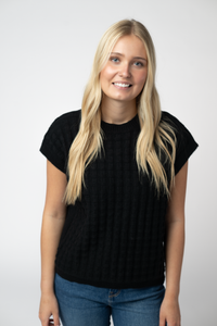 Kelly Knitted Top - Black-Tops-Villari Chic, women's online fashion boutique in Severna, Maryland