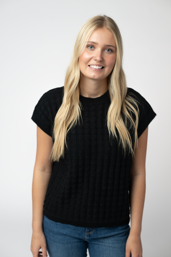 Kelly Knitted Top - Black-Tops-Villari Chic, women's online fashion boutique in Severna, Maryland