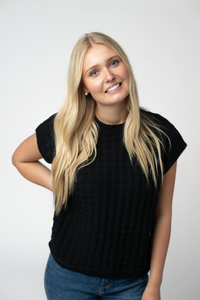 Kelly Knitted Top - Black-Tops-Villari Chic, women's online fashion boutique in Severna, Maryland