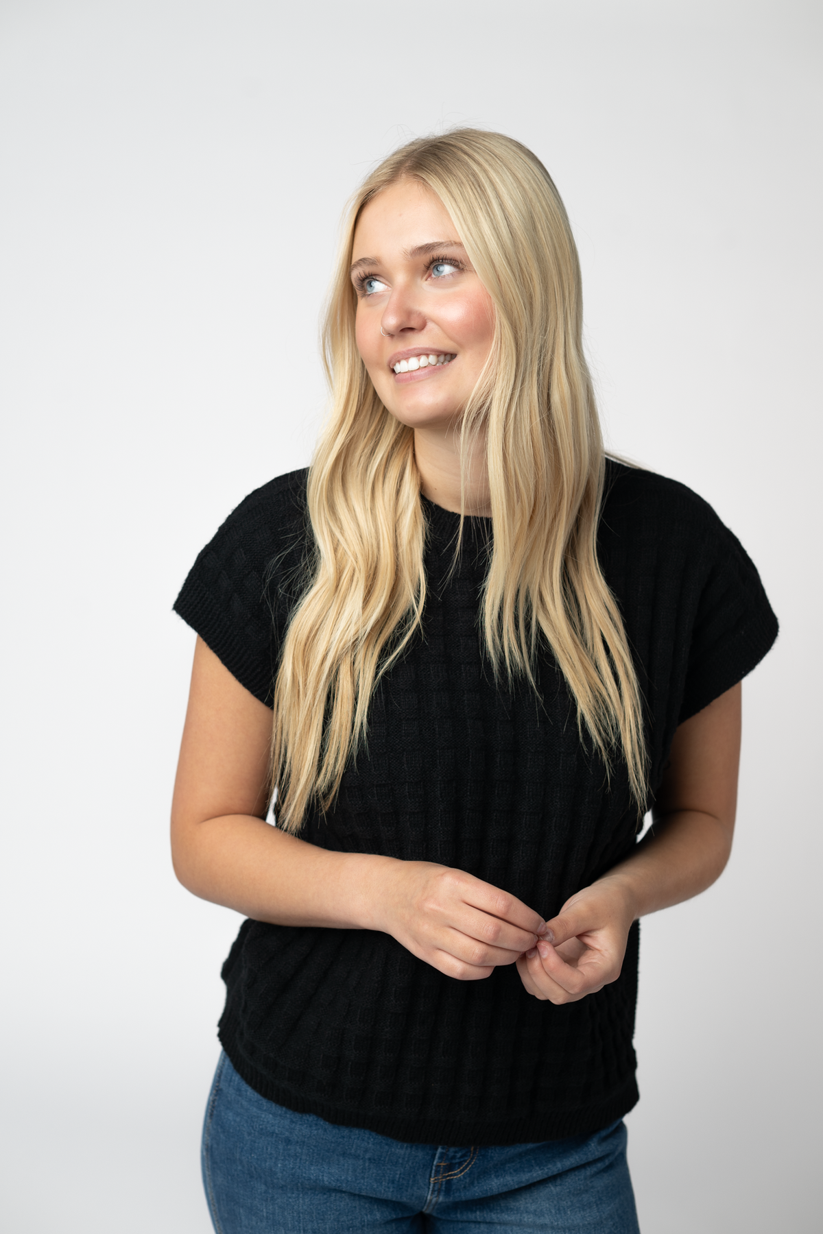 Kelly Knitted Top - Black-Tops-Villari Chic, women's online fashion boutique in Severna, Maryland