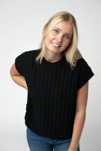 Kelly Knitted Top - Black-Tops-Villari Chic, women's online fashion boutique in Severna, Maryland