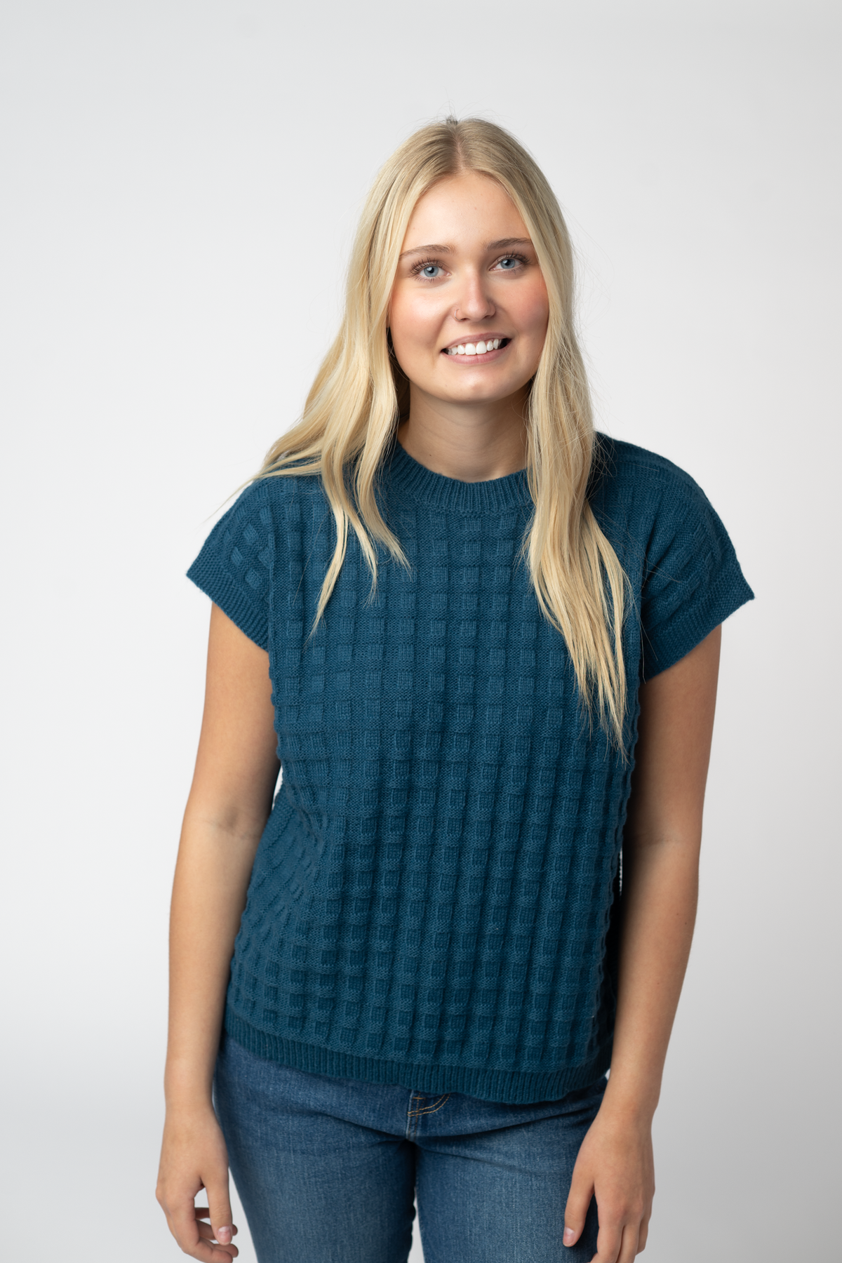 Kelly Knitted Top - Teal-Tops-Villari Chic, women's online fashion boutique in Severna, Maryland