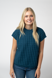 Kelly Knitted Top - Teal-Tops-Villari Chic, women's online fashion boutique in Severna, Maryland