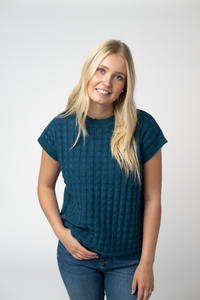Kelly Knitted Top - Teal-Tops-Villari Chic, women's online fashion boutique in Severna, Maryland