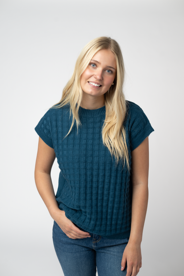 Kelly Knitted Top - Teal-Tops-Villari Chic, women's online fashion boutique in Severna, Maryland
