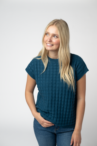 Kelly Knitted Top - Teal-Tops-Villari Chic, women's online fashion boutique in Severna, Maryland
