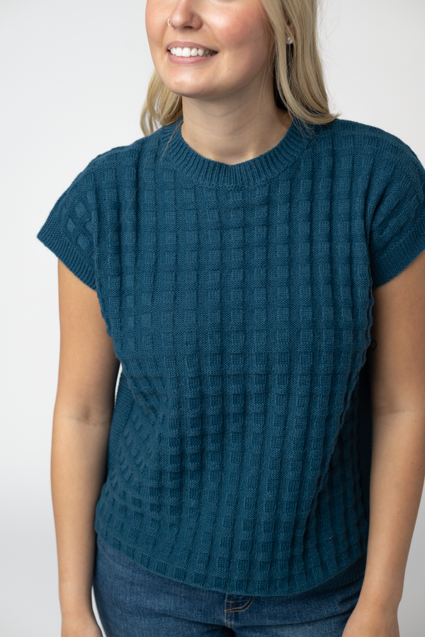 Kelly Knitted Top - Teal-Tops-Villari Chic, women's online fashion boutique in Severna, Maryland