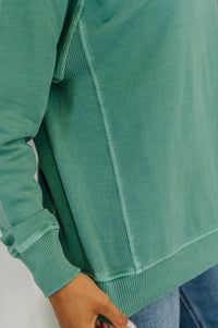 Daily Ease Mineral Wash Pullover in Dark Green-Womens-Villari Chic, women's online fashion boutique in Severna, Maryland