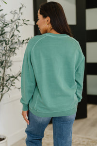 Daily Ease Mineral Wash Pullover in Dark Green-Womens-Villari Chic, women's online fashion boutique in Severna, Maryland