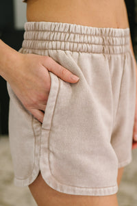 Daily Routine Mineral Wash Shorts in Ash Mocha-Womens-Villari Chic, women's online fashion boutique in Severna, Maryland