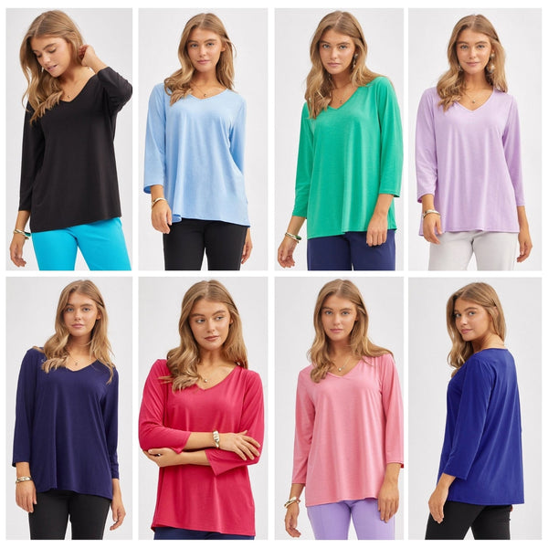 Dear Scarlett Signature Classic V-Neck Top-Womens-Villari Chic, women's online fashion boutique in Severna, Maryland
