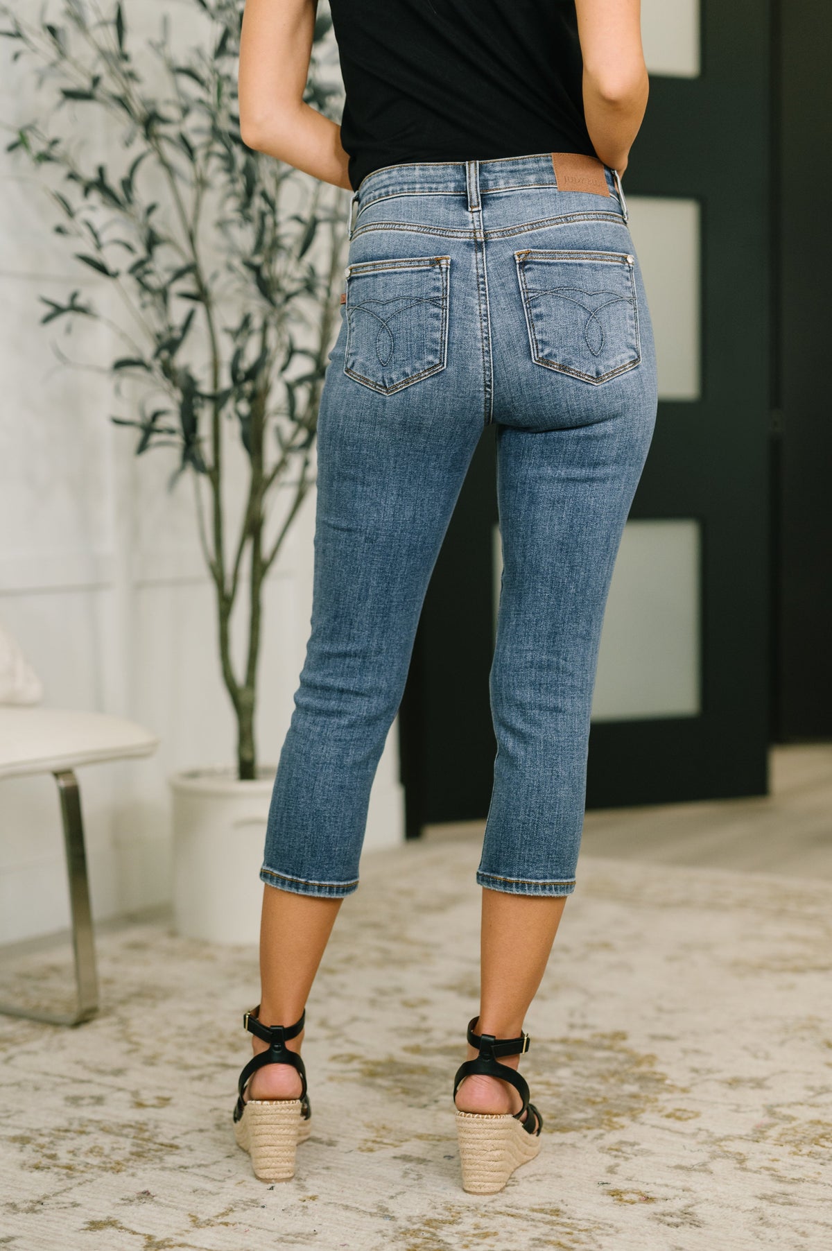 Judy Blue Mid Rise Capri-Womens-Villari Chic, women's online fashion boutique in Severna, Maryland