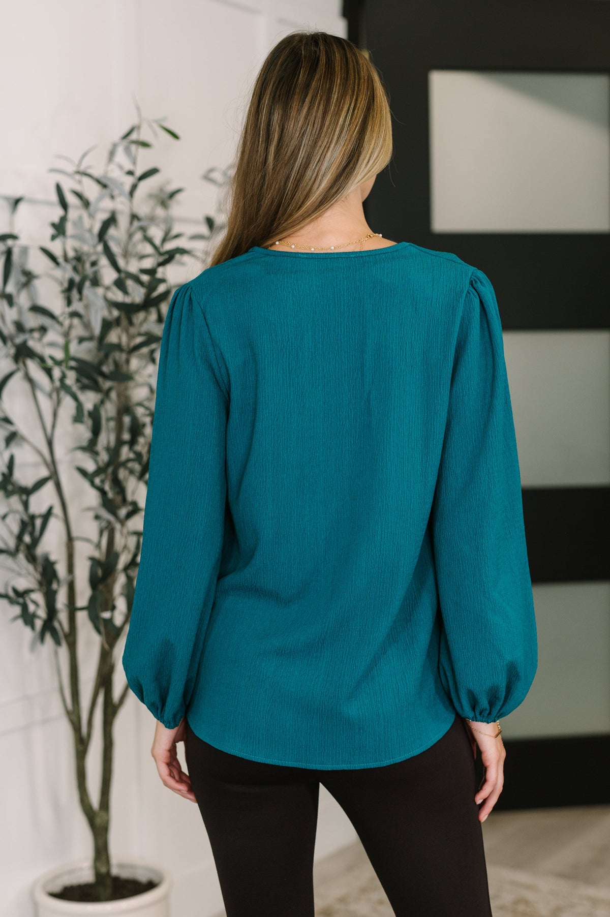 Desk to Dinner V-Neck Balloon Sleeve Blouse-Womens-Villari Chic, women's online fashion boutique in Severna, Maryland