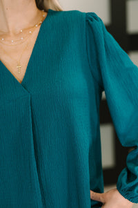 Desk to Dinner V-Neck Balloon Sleeve Blouse-Womens-Villari Chic, women's online fashion boutique in Severna, Maryland