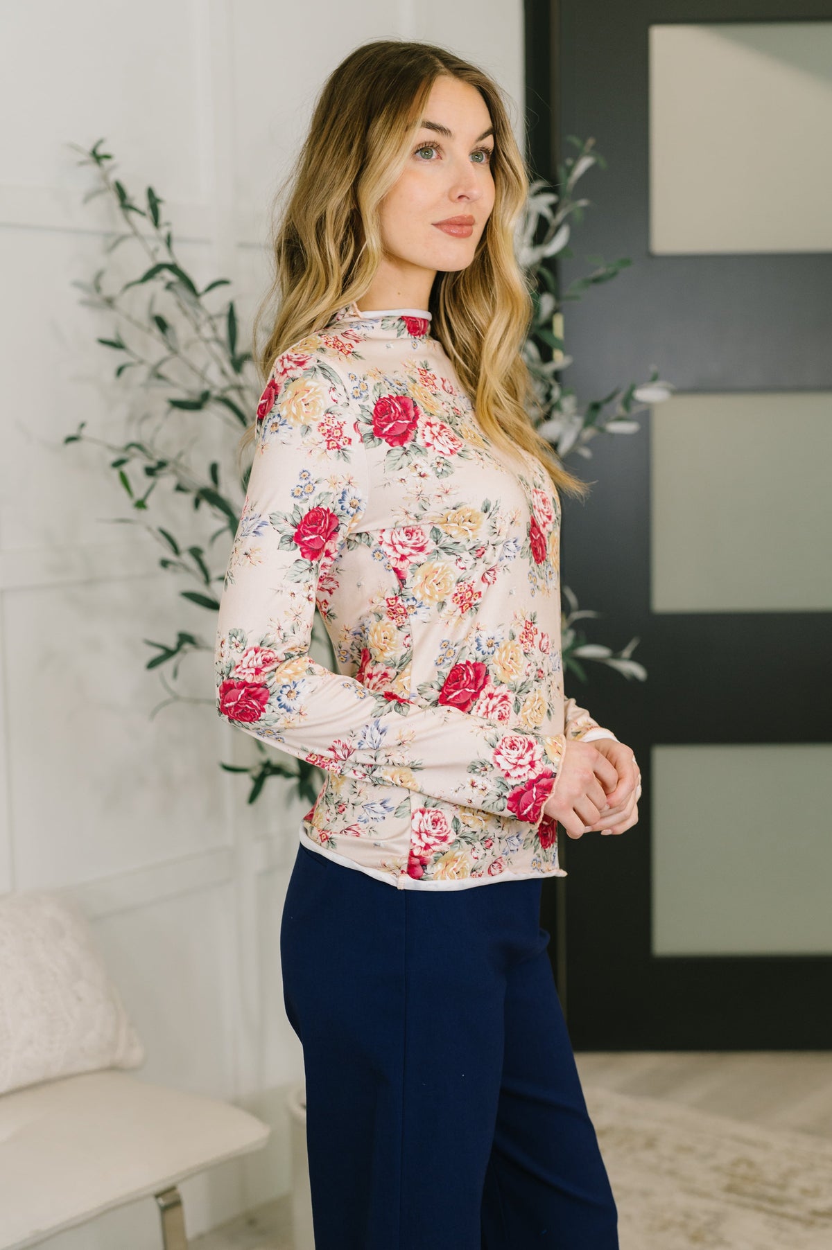 Direction to Perfection High Neck Long Sleeve Top-Womens-Villari Chic, women's online fashion boutique in Severna, Maryland