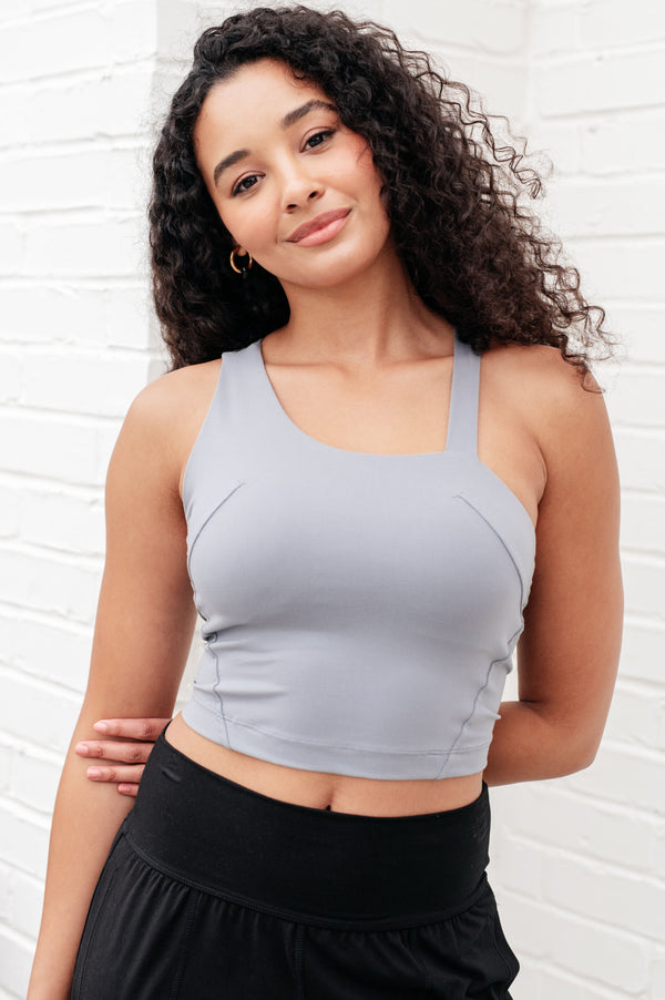 Doing it For Me Asymmetrical Tank in Rhino Grey-Athleisure-Villari Chic, women's online fashion boutique in Severna, Maryland