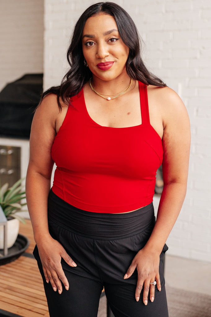 Doing it For Me Asymmetrical Tank in True Red-Athleisure-Villari Chic, women's online fashion boutique in Severna, Maryland