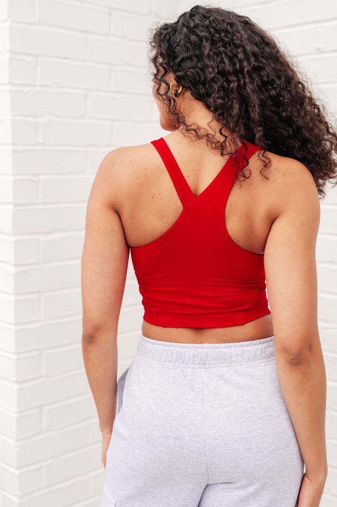 Doing it For Me Asymmetrical Tank in True Red-Athleisure-Villari Chic, women's online fashion boutique in Severna, Maryland