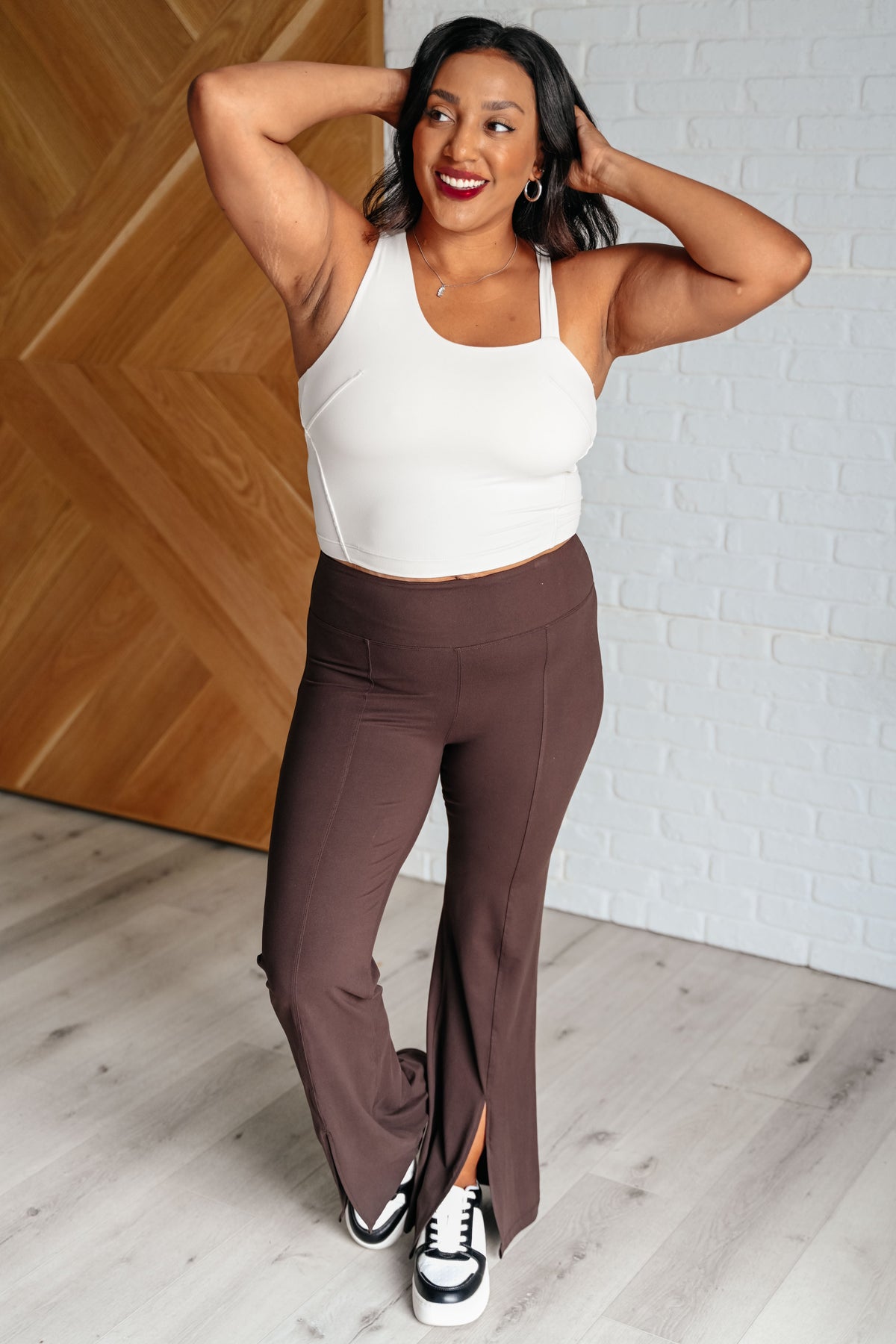 Doing it For Me Asymmetrical Tank in White Pearl-Athleisure-Villari Chic, women's online fashion boutique in Severna, Maryland