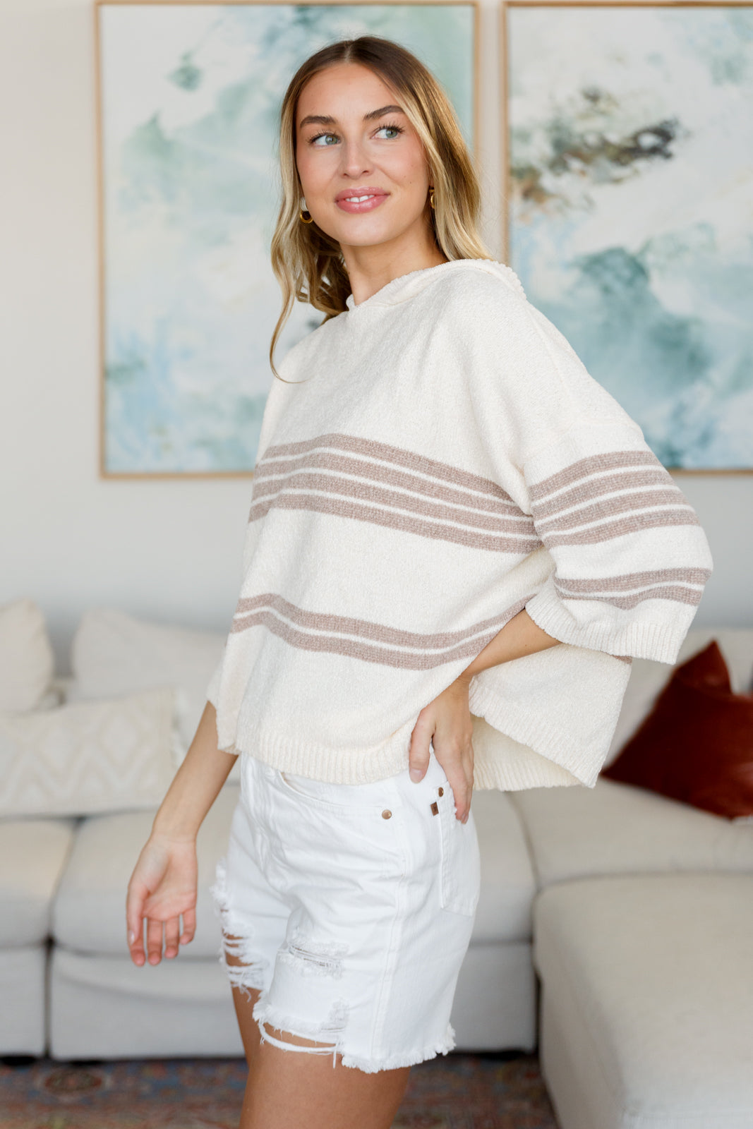 Don't Forget the Cold Foam Striped Hoodie-Tops-Villari Chic, women's online fashion boutique in Severna, Maryland