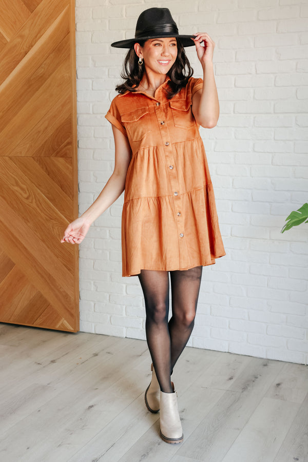 Don't Hang Up Faux Suede Shirt Dress-Dresses-Villari Chic, women's online fashion boutique in Severna, Maryland