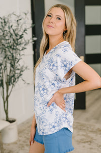 Down Right Delicate V-Neck Floral Top-Womens-Villari Chic, women's online fashion boutique in Severna, Maryland