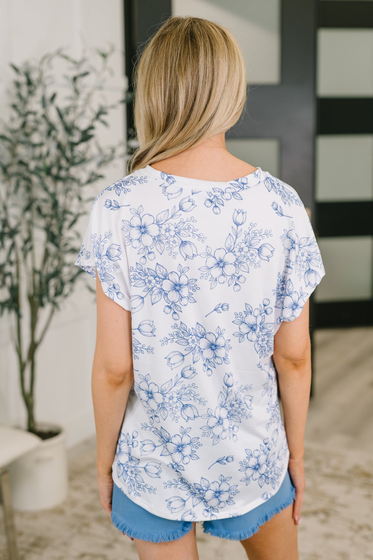Down Right Delicate V-Neck Floral Top-Womens-Villari Chic, women's online fashion boutique in Severna, Maryland