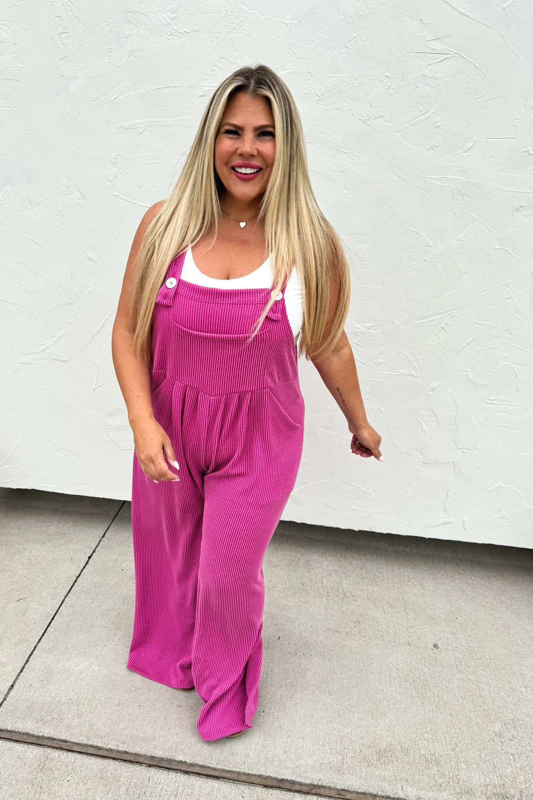 Mia Boho Overalls in Magenta – Villari Chic