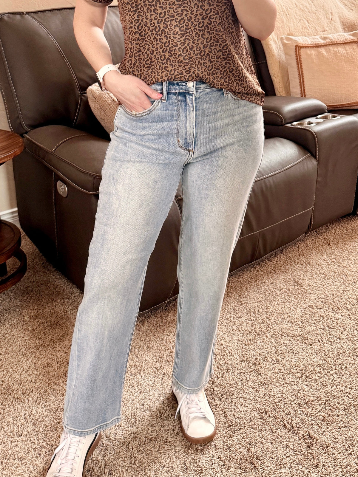 Judy Blue Light Wash Ankle Straight Jeans-Villari Chic, women's online fashion boutique in Severna, Maryland