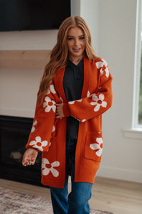 Enough Anyways Floral Cardigan in Burnt Orange-Layers-Villari Chic, women's online fashion boutique in Severna, Maryland