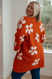 Enough Anyways Floral Cardigan in Burnt Orange-Layers-Villari Chic, women's online fashion boutique in Severna, Maryland