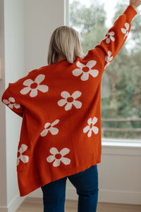 Enough Anyways Floral Cardigan in Burnt Orange-Layers-Villari Chic, women's online fashion boutique in Severna, Maryland