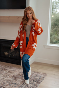 Enough Anyways Floral Cardigan in Burnt Orange-Layers-Villari Chic, women's online fashion boutique in Severna, Maryland