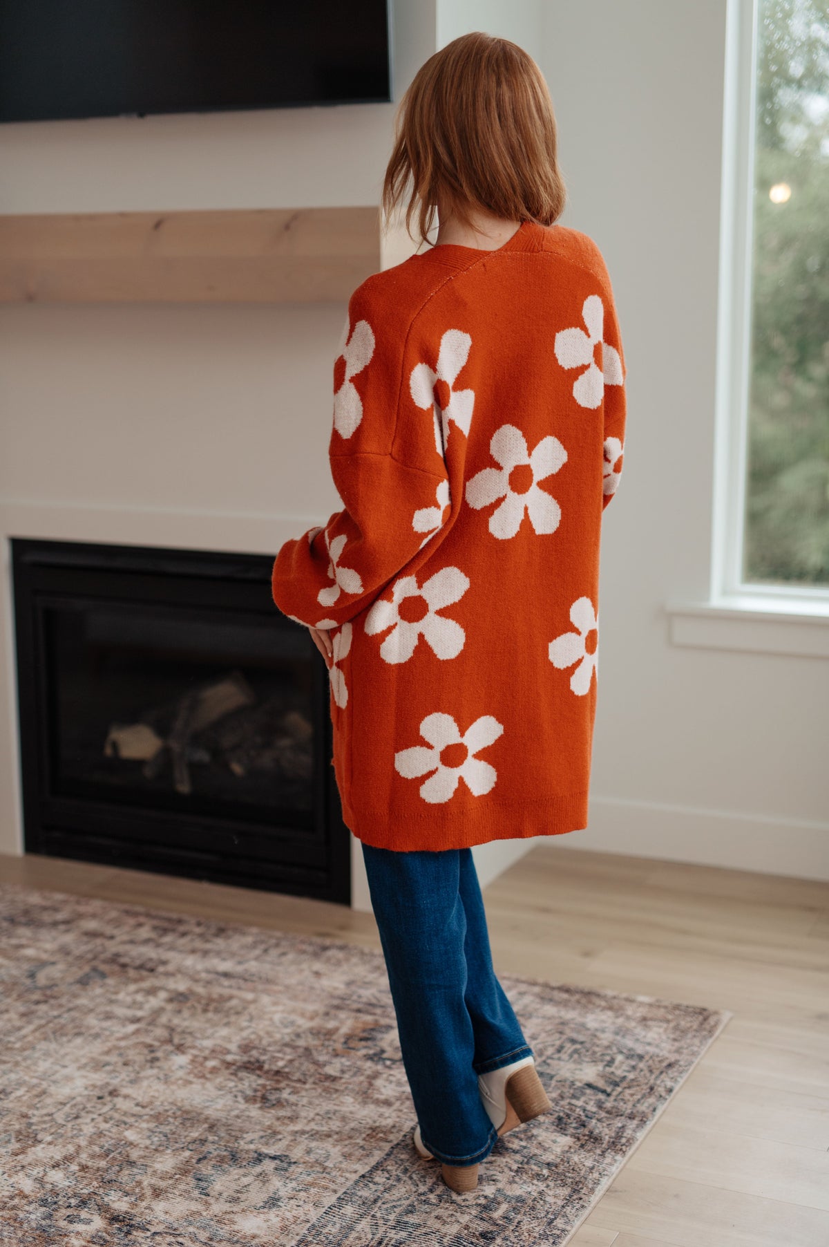 Enough Anyways Floral Cardigan in Burnt Orange-Layers-Villari Chic, women's online fashion boutique in Severna, Maryland