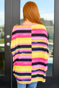 Essential Blouse in Yellow and Pink Multi Stripe-Tops-Villari Chic, women's online fashion boutique in Severna, Maryland