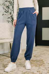 Every Second, Every Hour Jogger Bottoms in Blue Indigo-Womens-Villari Chic, women's online fashion boutique in Severna, Maryland