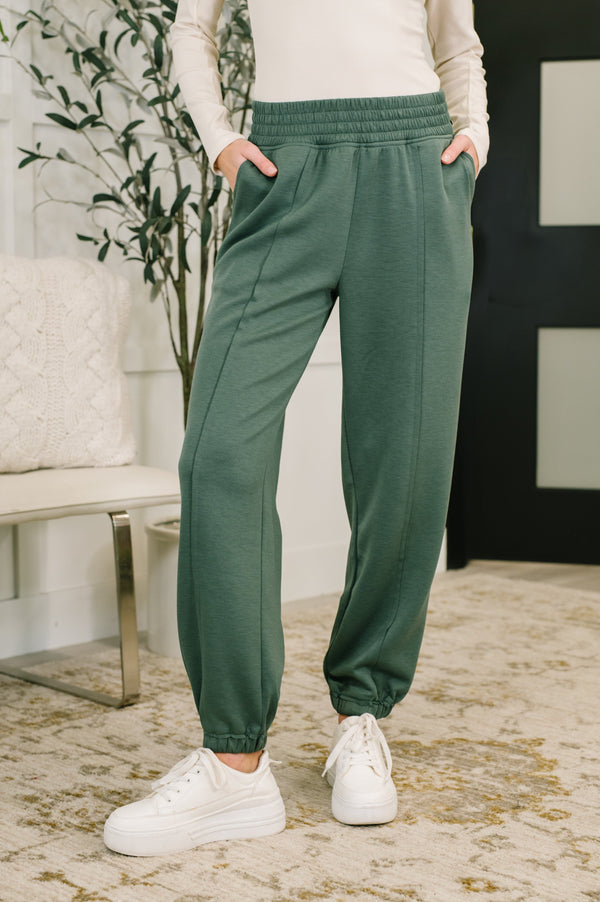 Every Second, Every Hour Jogger Bottoms in Dark Forest-Womens-Villari Chic, women's online fashion boutique in Severna, Maryland