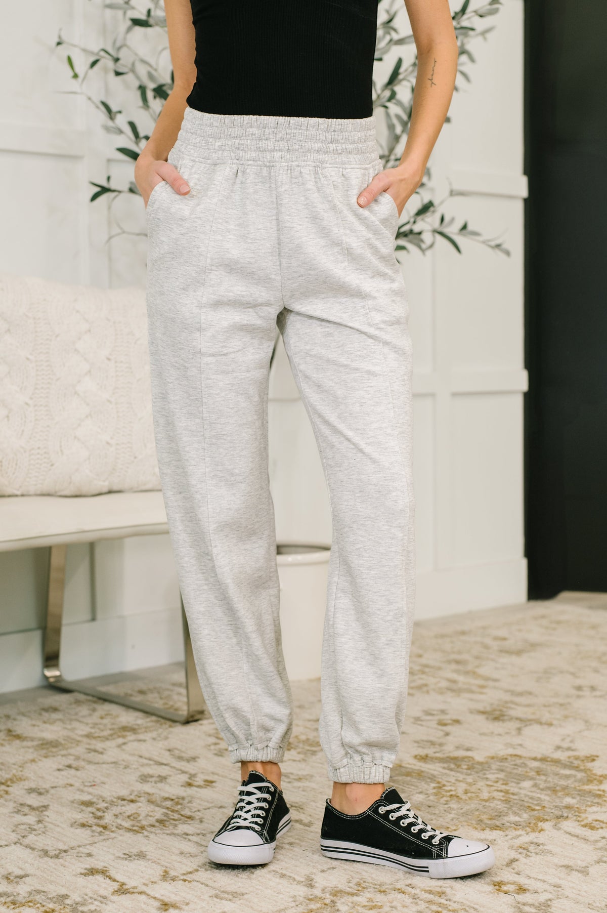Every Second, Every Hour Jogger Bottoms in Heather Grey-Womens-Villari Chic, women's online fashion boutique in Severna, Maryland