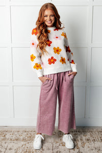Falling Flowers Floral Sweater-Tops-Villari Chic, women's online fashion boutique in Severna, Maryland