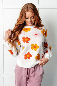 Falling Flowers Floral Sweater-Tops-Villari Chic, women's online fashion boutique in Severna, Maryland