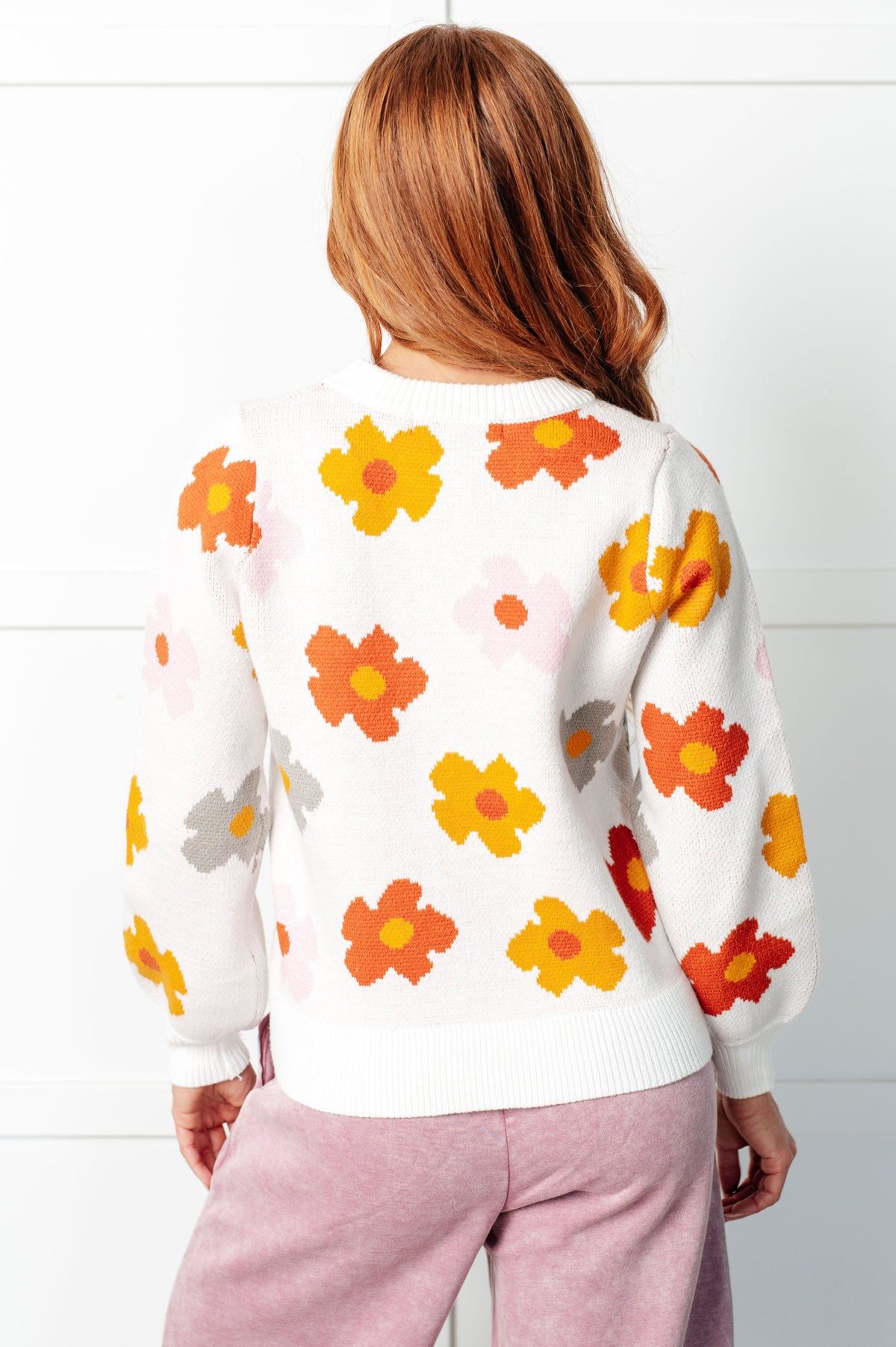 Falling Flowers Floral Sweater-Tops-Villari Chic, women's online fashion boutique in Severna, Maryland