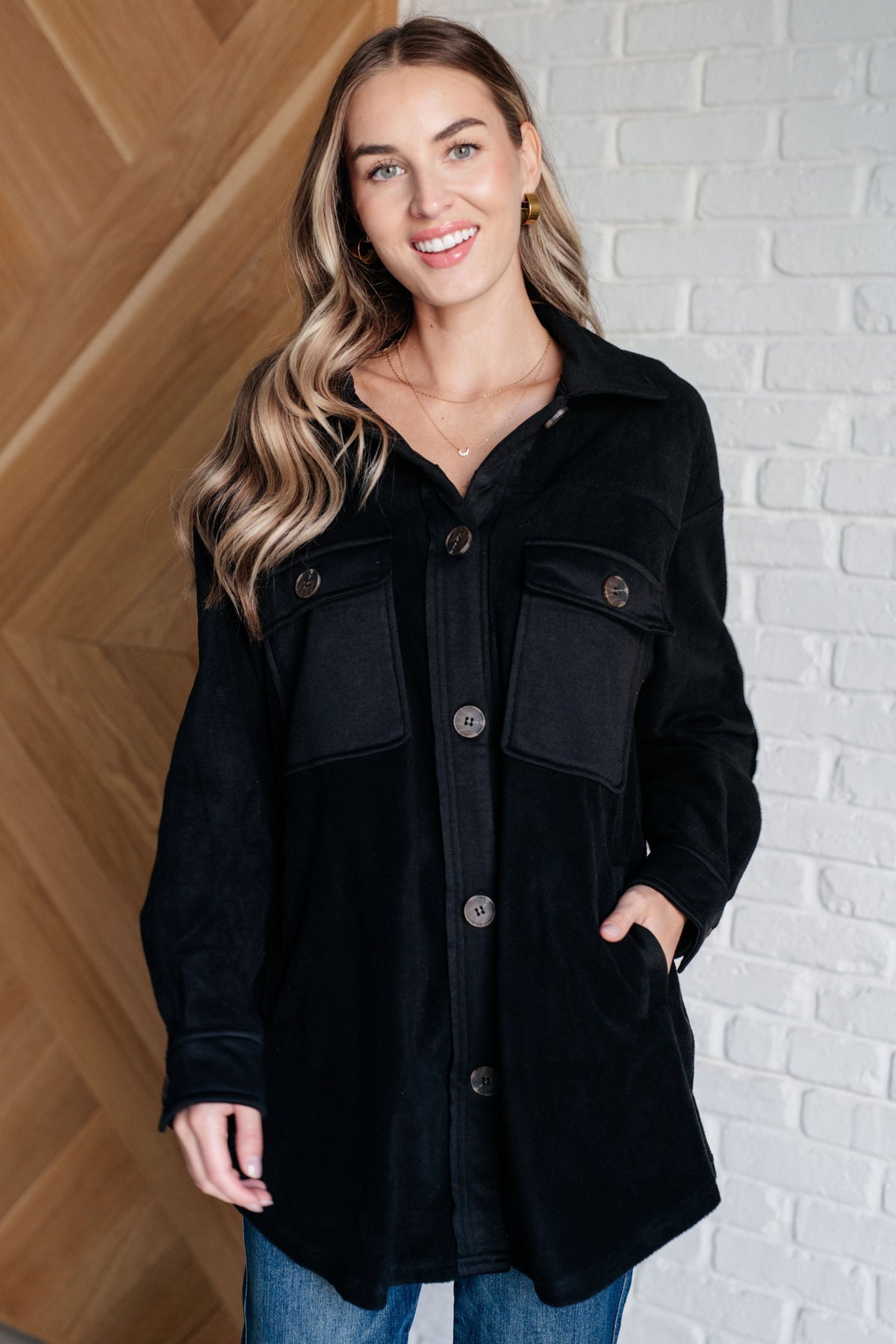 Fantastic in Fleece Jacket in Black-Layers-Villari Chic, women's online fashion boutique in Severna, Maryland