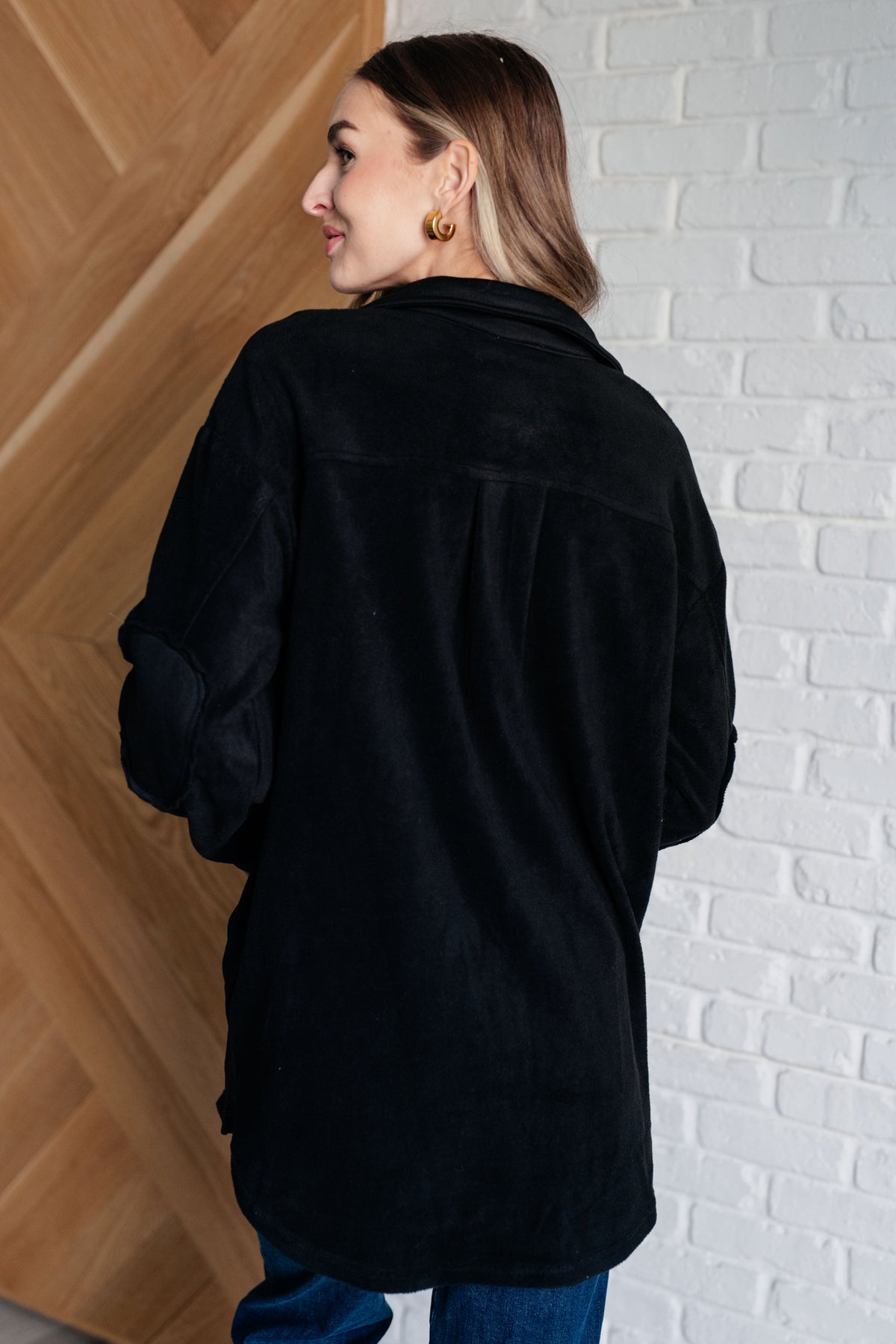 Fantastic in Fleece Jacket in Black-Layers-Villari Chic, women's online fashion boutique in Severna, Maryland