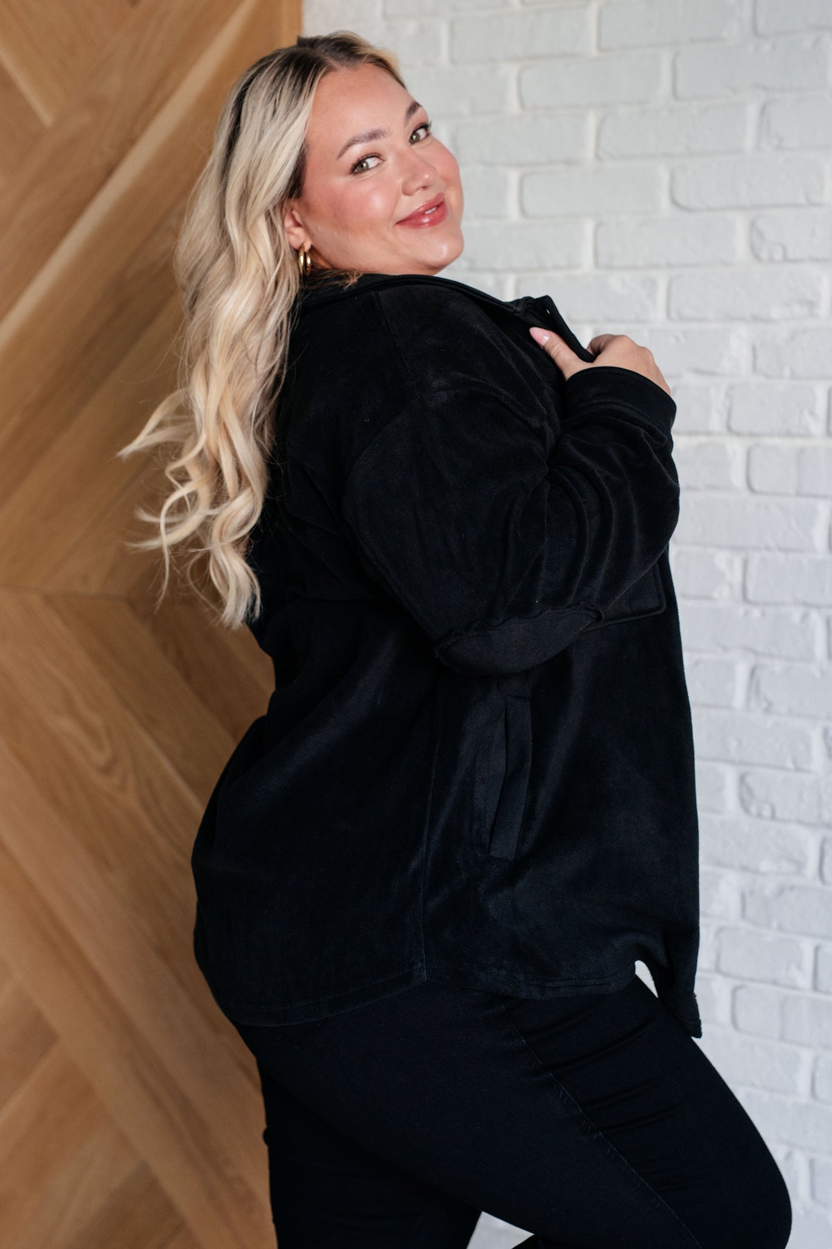 Fantastic in Fleece Jacket in Black-Layers-Villari Chic, women's online fashion boutique in Severna, Maryland