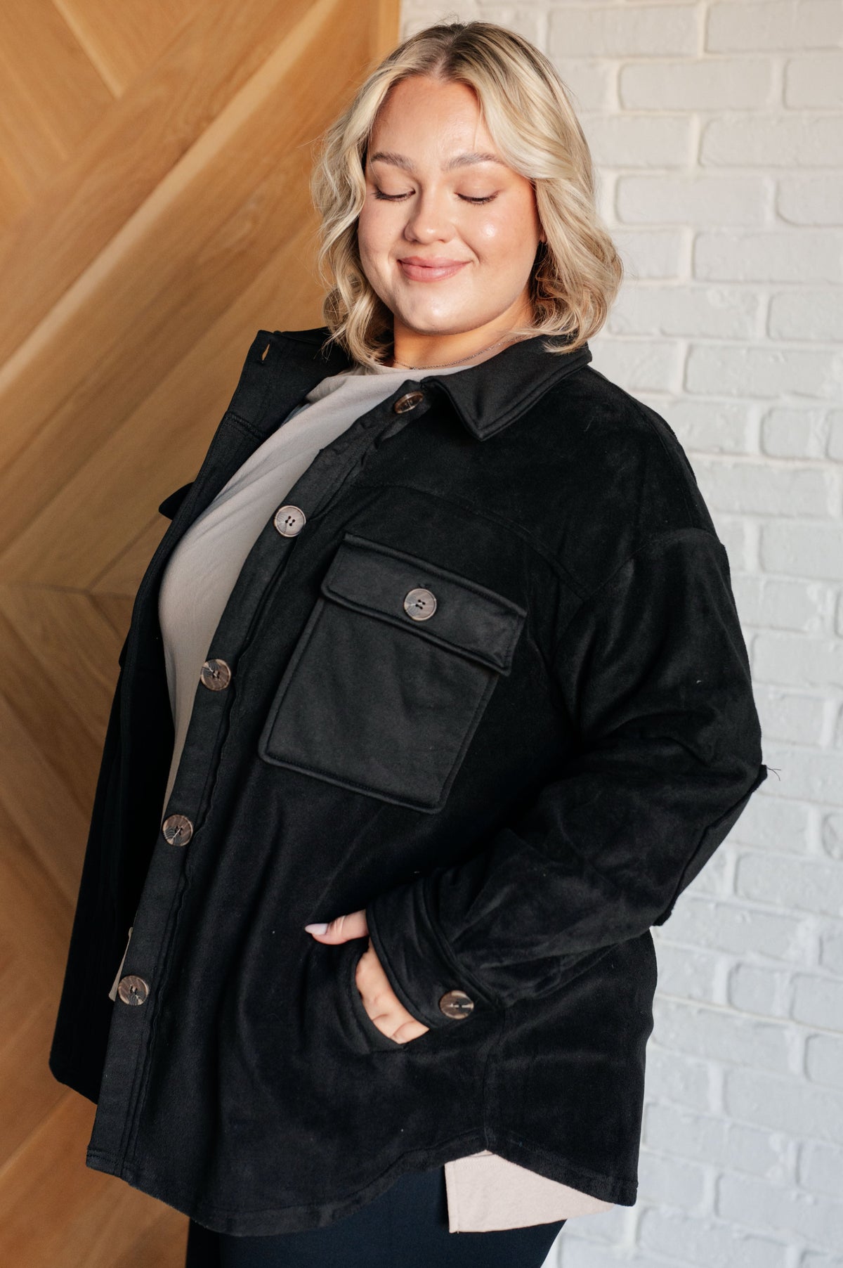 Fantastic in Fleece Jacket in Black-Layers-Villari Chic, women's online fashion boutique in Severna, Maryland