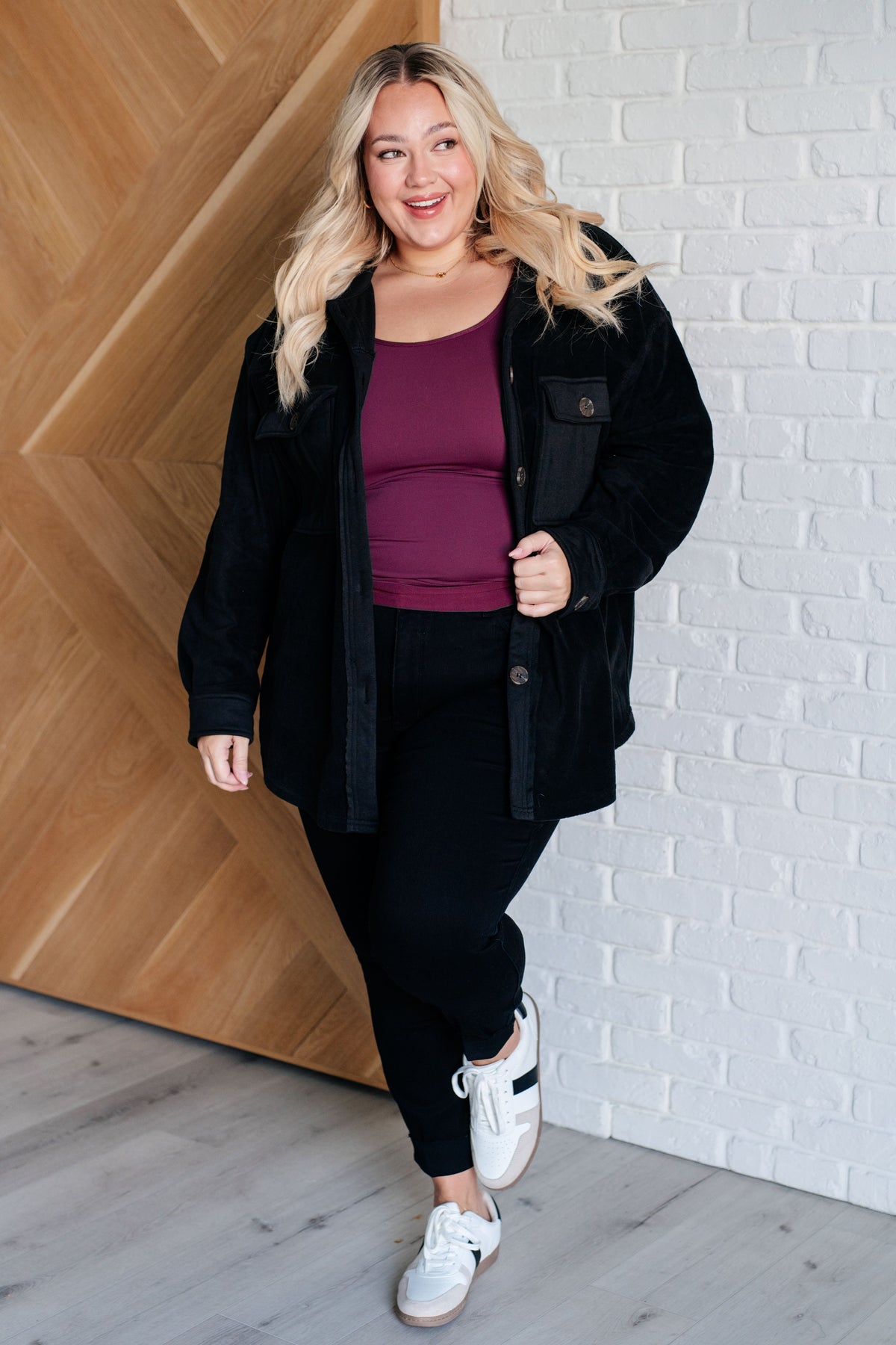 Fantastic in Fleece Jacket in Black-Layers-Villari Chic, women's online fashion boutique in Severna, Maryland