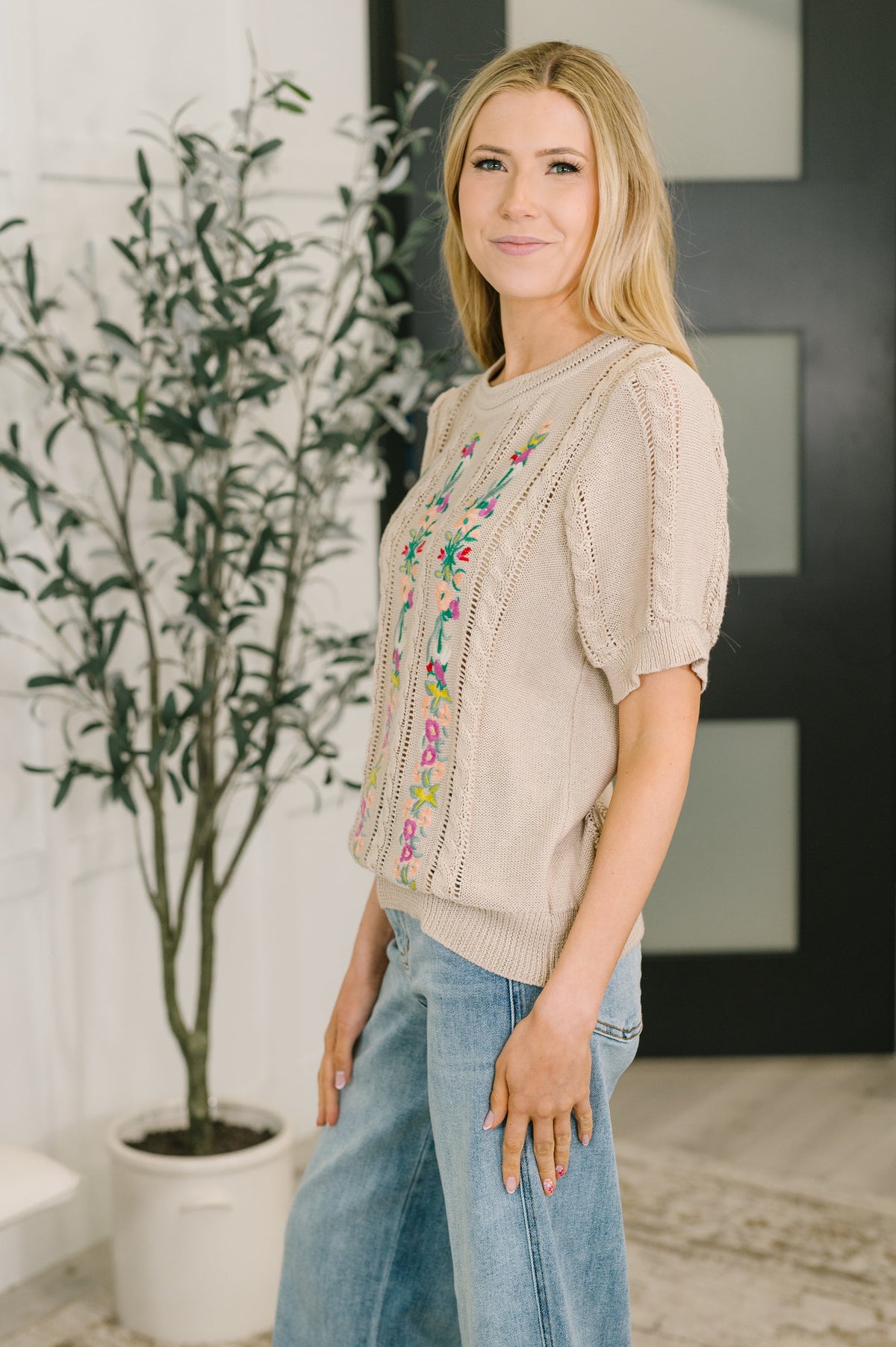 Feel so Fine Embroidered Knit Top-Womens-Villari Chic, women's online fashion boutique in Severna, Maryland
