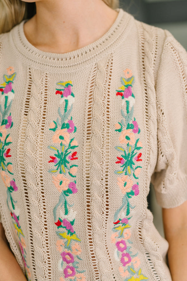 Feel so Fine Embroidered Knit Top-Womens-Villari Chic, women's online fashion boutique in Severna, Maryland
