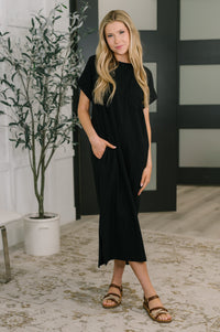 Fix You Right Up Short Sleeve Midi Dress in Black-Womens-Villari Chic, women's online fashion boutique in Severna, Maryland